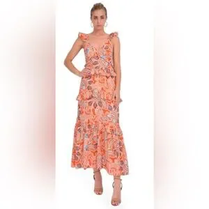 Misa Los Angeles | Dresses | Misa Los Angeles Olivia Rubin Rex Morrison  Dress In Tangerine Flora | Poshmark